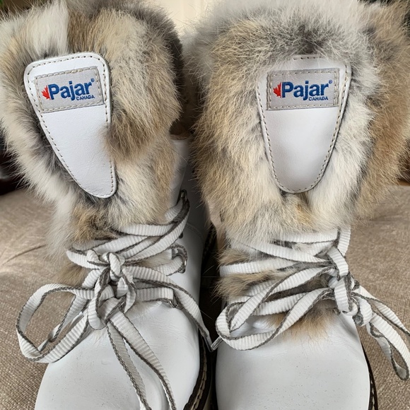 Pajar White Leather & Fox Fur Boots - Picture 4 of 8